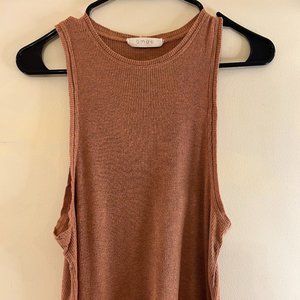 Amae Terracotta Ribbed Muscle Tank Small